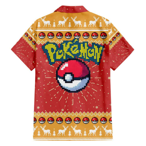 Blaziken Pokemon Hawaiian Shirt Anime Pixel Christma Pattern 2.jpg