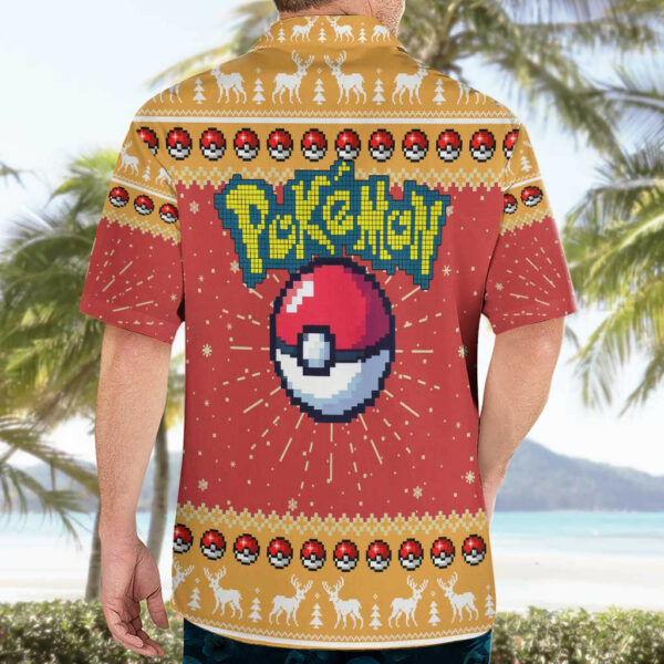 Blaziken Pokemon Hawaiian Shirt Anime Pixel Christma Pattern 4.jpg