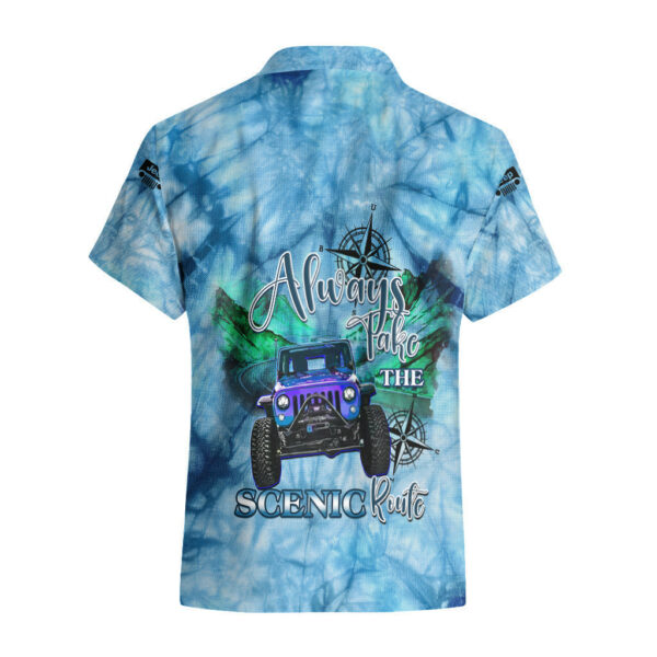 Blue Jeep Tie Dye Hawaiian Shirt Always Take The Scenic Route 2.jpg