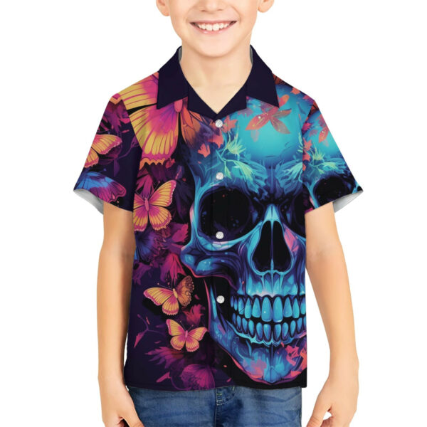Fantasy Skull with Butterflies Hawaiian Shirt Love me or hate me im still gonna shine 5.jpg