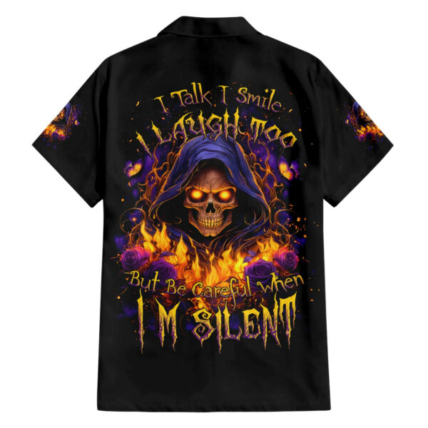 Flame Skull Hawaiian Shirt I Talk I Smite But Be Careful When I Silent 1.jpg