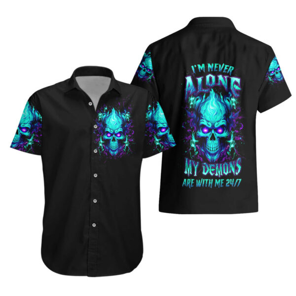 Flame Skull Hawaiian Shirt Im Never Alone My Demons With Me 247 3.jpg