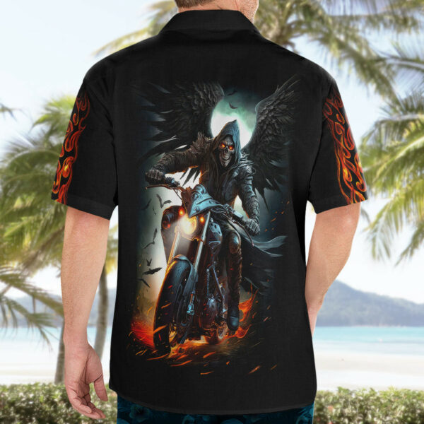 Flaming Skull Hawaiian Shirt Celestial Riders with Angel Wings 5.jpg