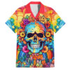 Floral Skull Hawaiian Shirt Im Blunt because god rolled me that way 1.jpg