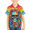 Floral Skull Hawaiian Shirt Im Blunt because god rolled me that way 5.jpg
