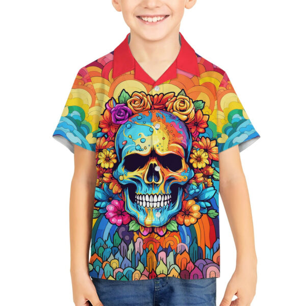 Floral Skull Hawaiian Shirt Im Blunt because god rolled me that way 5.jpg