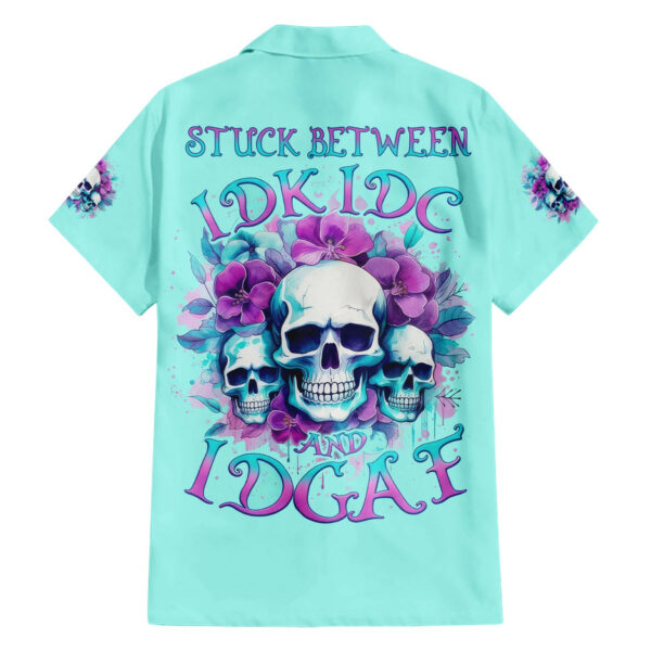 Flower Skull Angel Hawaiian Shirt Stuck Between IDK IDC and IDGAF 1.jpg