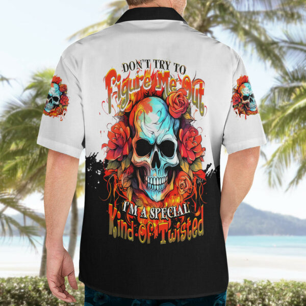 Flower Skull Hawaiian Shirt Dont Try To Figured Me Out I Special Kind Fire Flower 5.jpg
