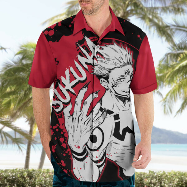 Ryomen Sukuna Jujutsu Kaisen Hawaiian Shirt Manga Style Art 3.jpg
