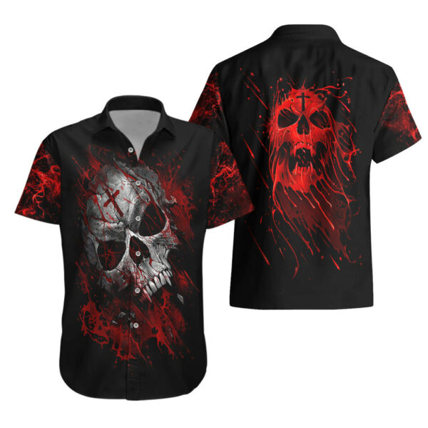Skull Hawaiian Shirt Bloody Skull Scream 3.jpg