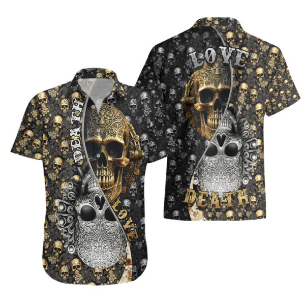 Skull Pattern Hawaiian Shirt Love and Death 3.jpg