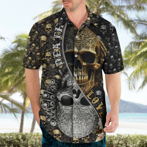 Skull Pattern Hawaiian Shirt Love and Death 4.jpg