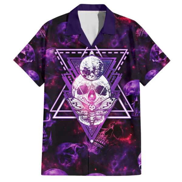 Skull and Moth Hawaiian Shirt Fantasy Cosmic Abstract Grunge Purple Art 1.jpg