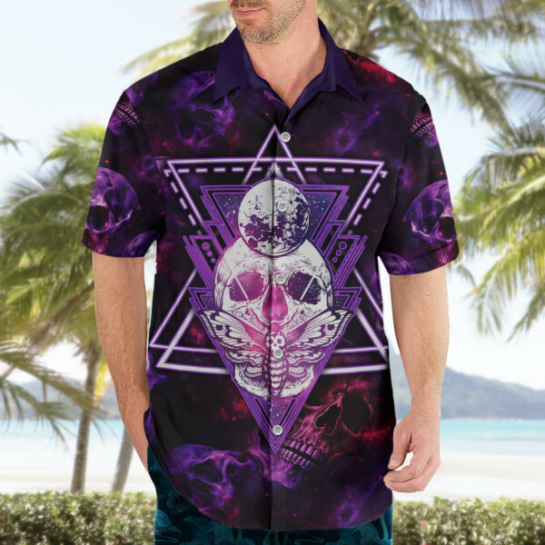 Skull and Moth Hawaiian Shirt Fantasy Cosmic Abstract Grunge Purple Art 3.jpg