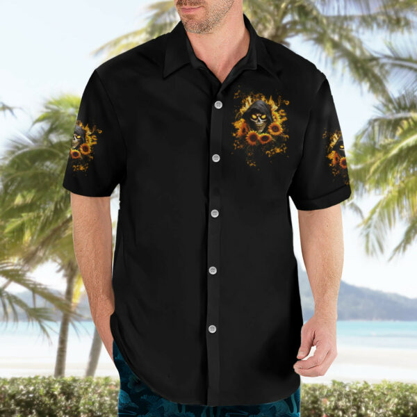 Sunflower Skull Hawaiian Shirt Assuming I Was Like Most Girls Was Your First Mistake 3.jpg