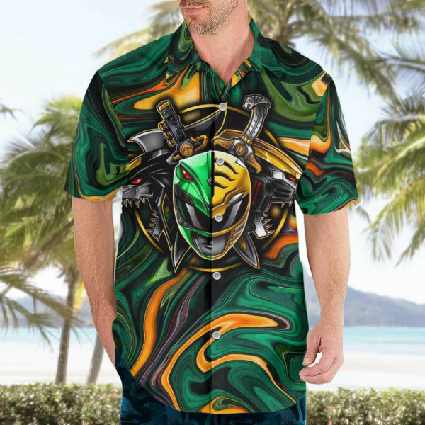 Trippy Green White Power Rangers Hawaiian Shirt Anime 3.jpg