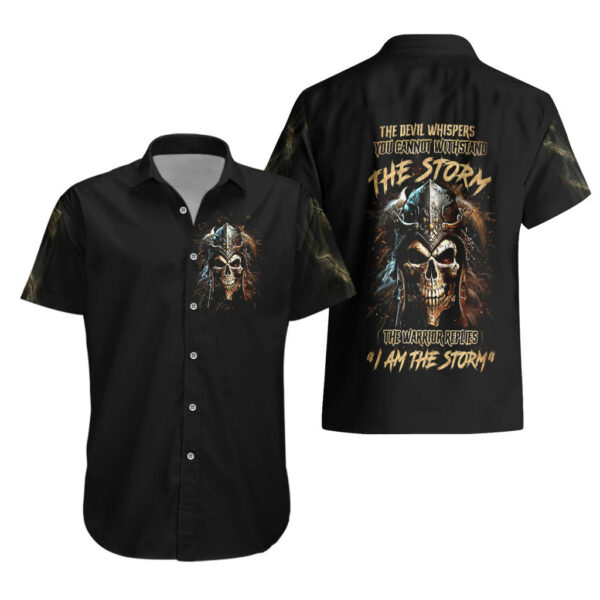 Warrior Skull Hawaiian Shirt The Warrior Replies Iam The Storm 3.jpg