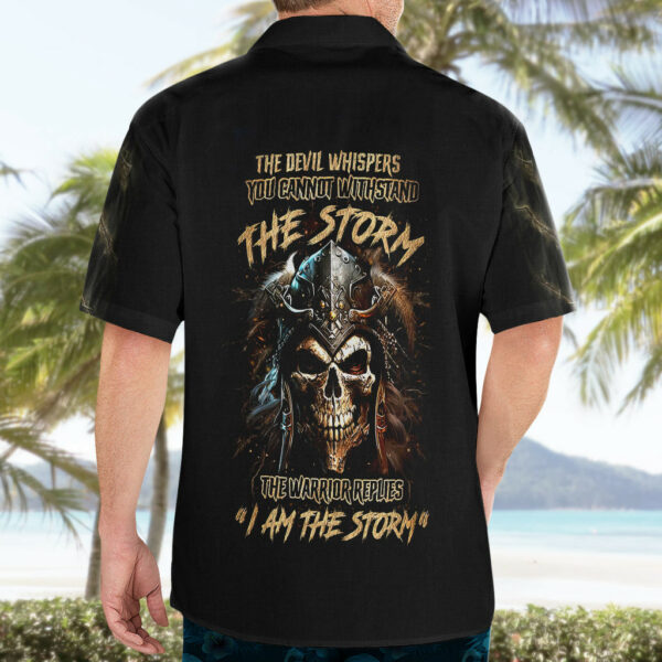 Warrior Skull Hawaiian Shirt The Warrior Replies Iam The Storm 5.jpg