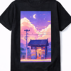 Moonlight Station Pastel Night Art Tee
